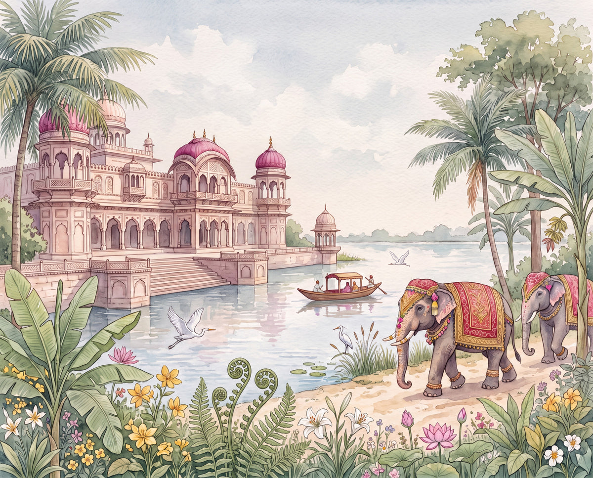 Mural de pared El jardín de elefantes del maharajá in your room