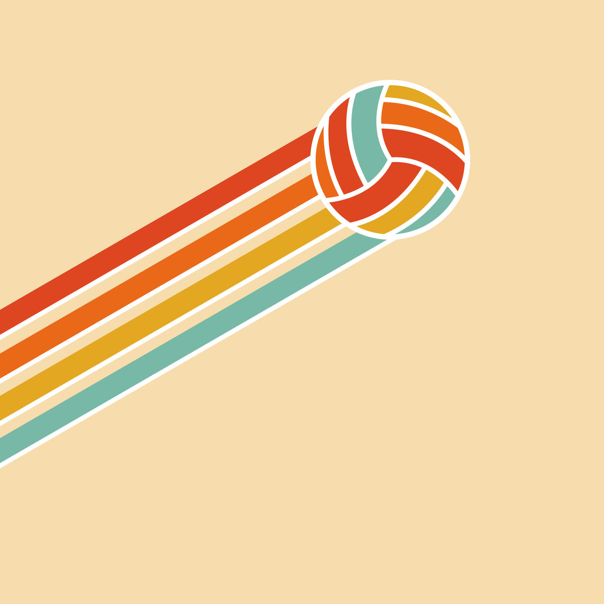 Retro-Volleyball-Wandbild in your room