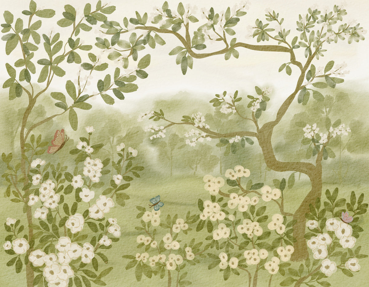 Panorama mural floral de prairie onirique in your room — zoomed