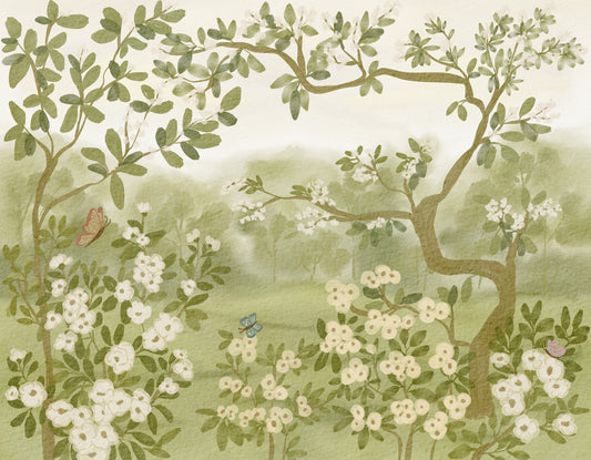 Mural de perete floral cu pajiște de vis
