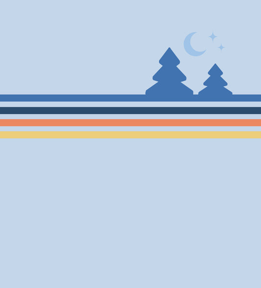 Minimalistisches Wandbild „Nächtlicher Waldhorizont“