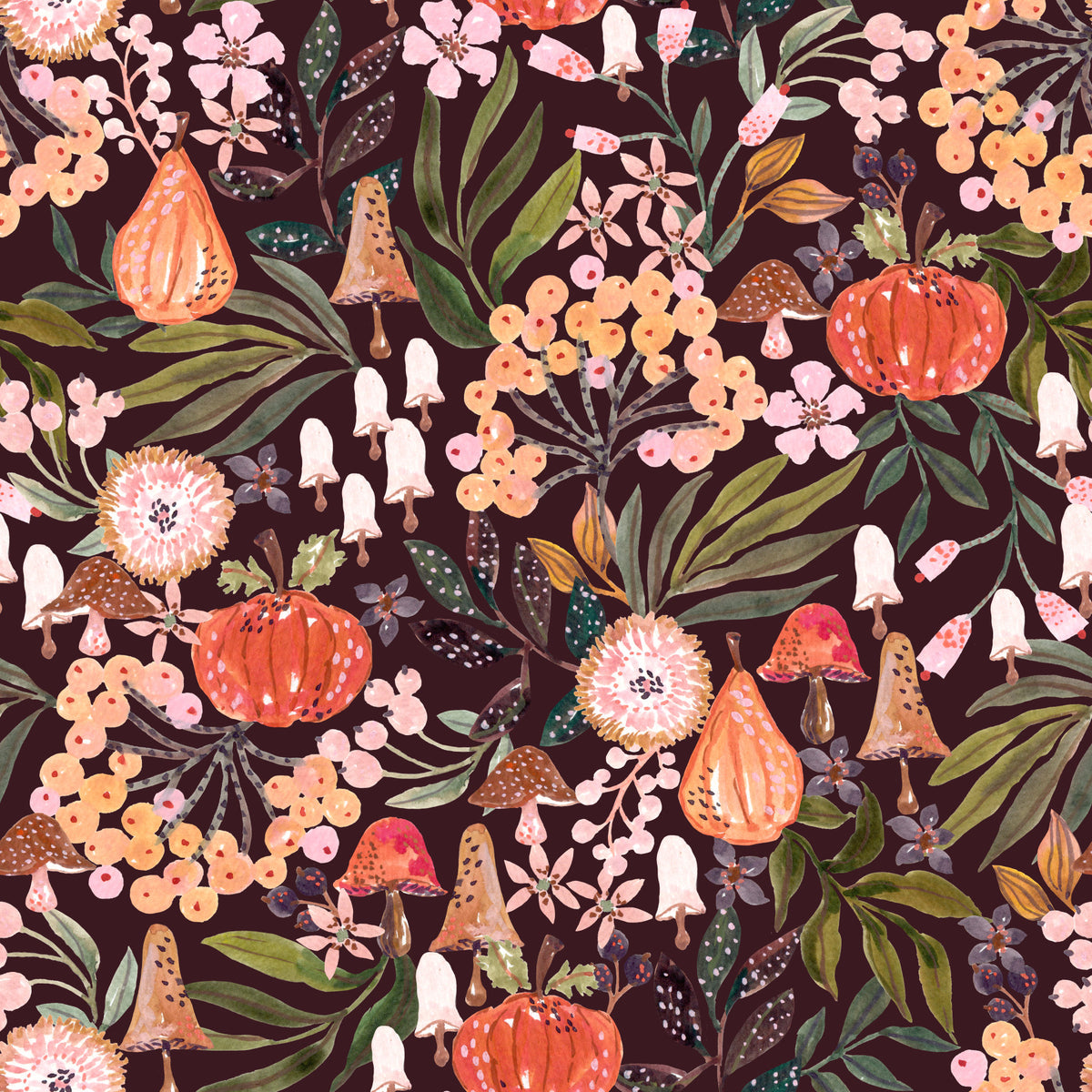 Papier peint à motif botanique Récolte d’automne⁠ in your room — zoomed