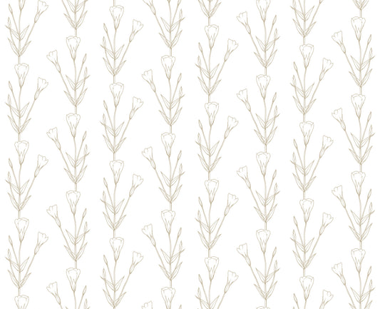 Minimalistische botanische Linienzeichnung-Tapete