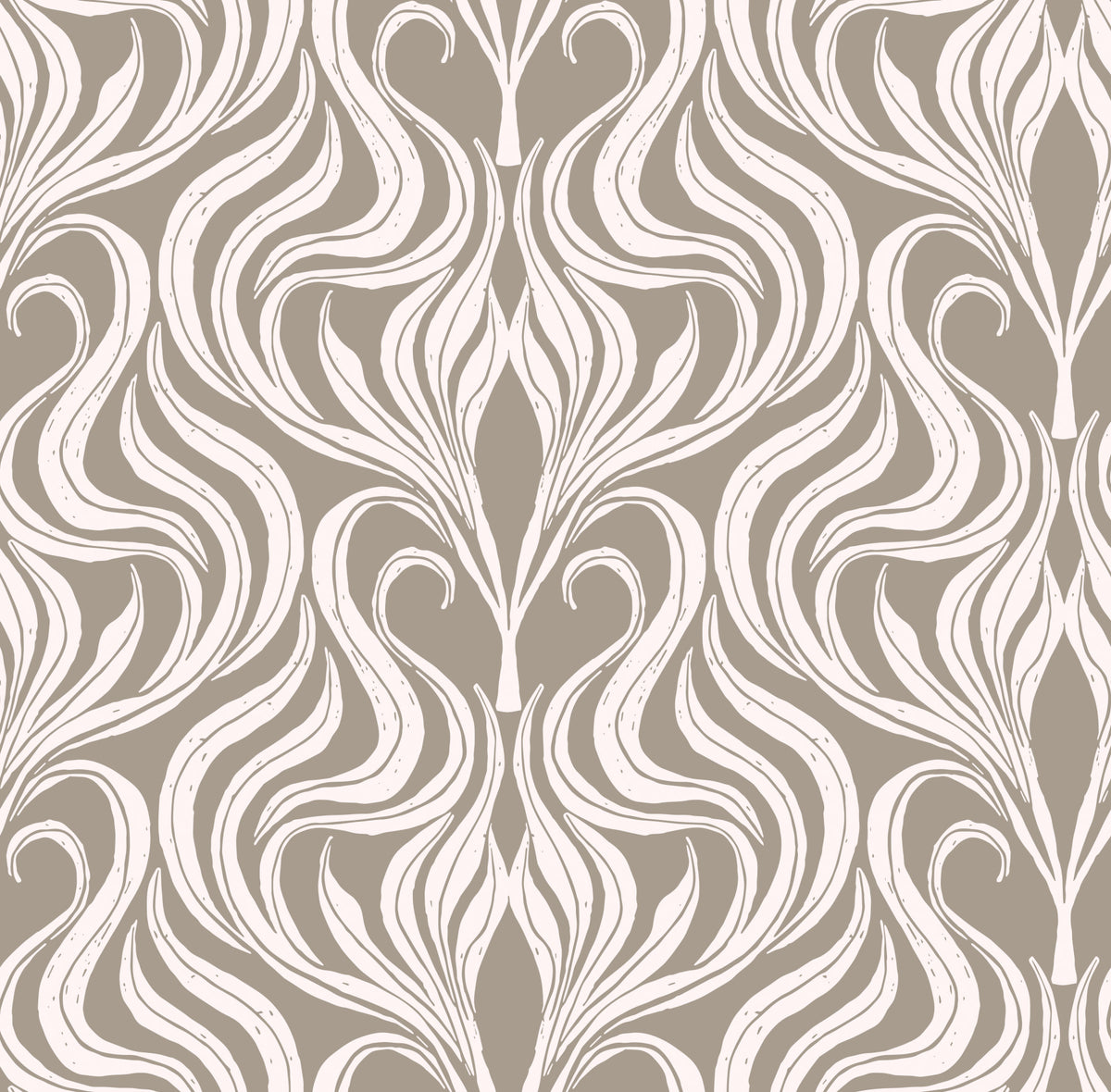 Botanische Damasttapete in Creme und Beige in your room