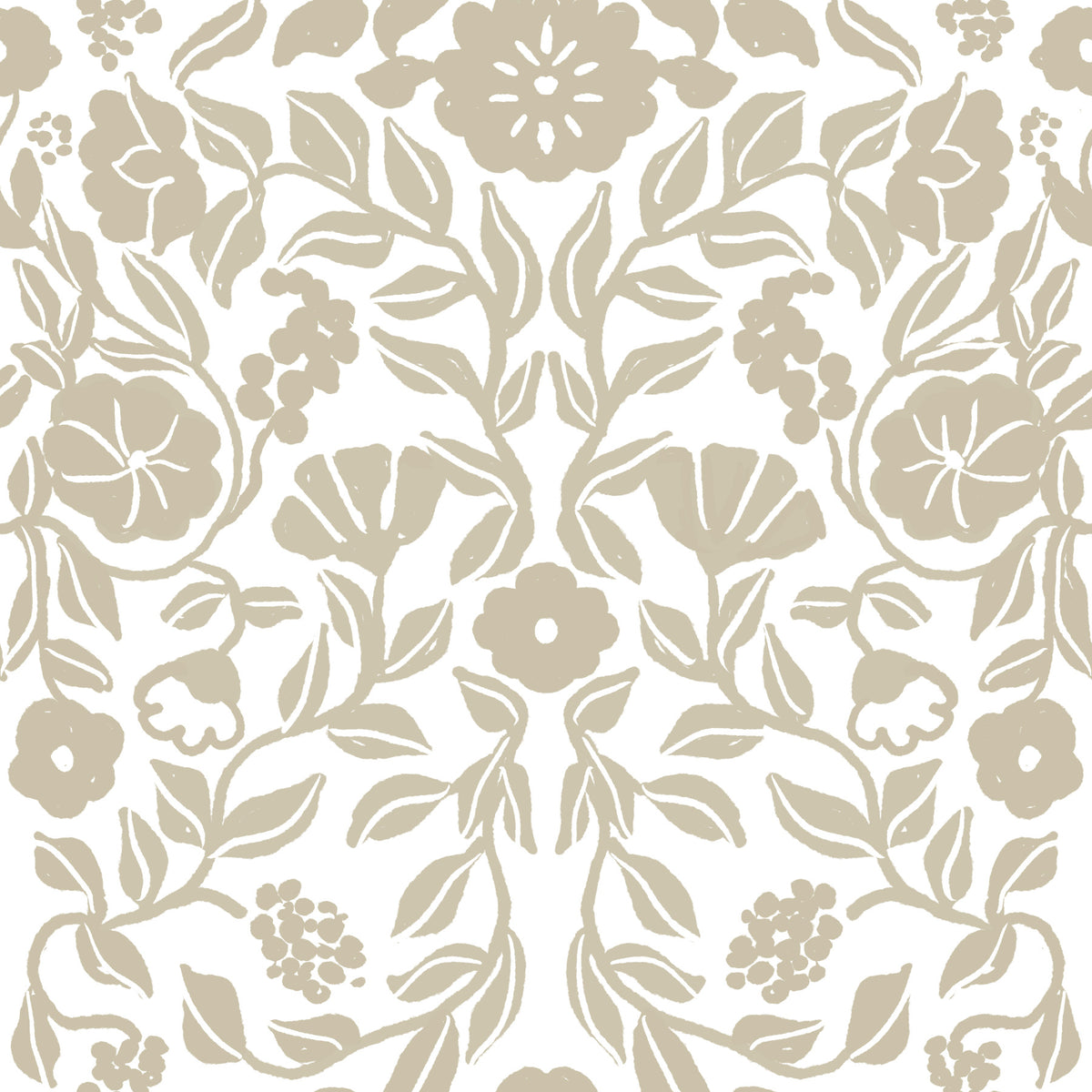 Minimalistisk beige botanisk skissetapet in your room
