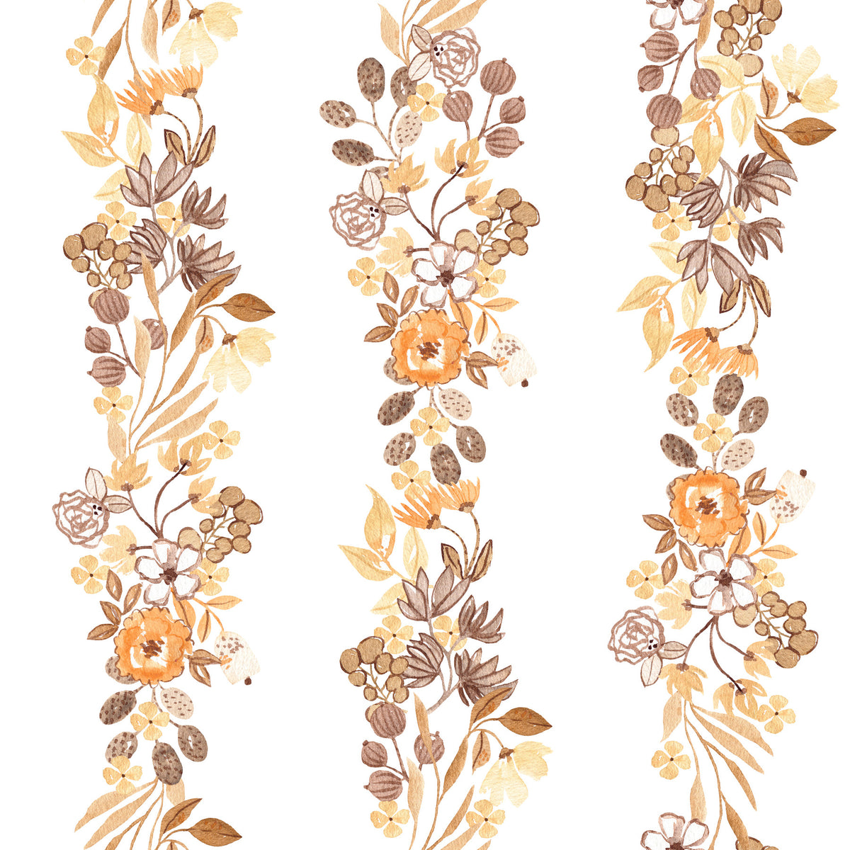 Papier peint à brins verticaux de prairie à l’aquarelle in your room — zoomed