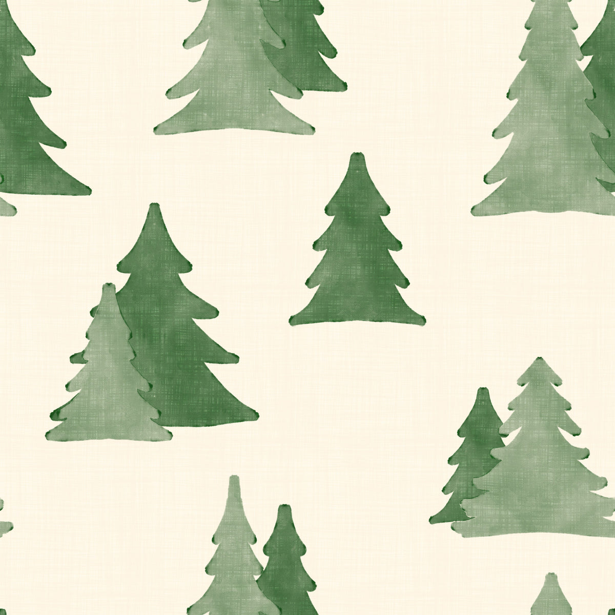 Minimalist Watercolor Winter Pine Forest Trees Pattern Wallpaper⁠ in your room