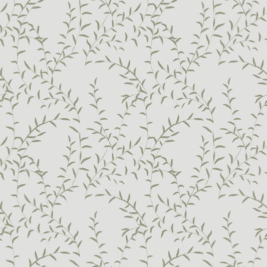 Minimalist Sage Leaf Trail Wallpaper⁠