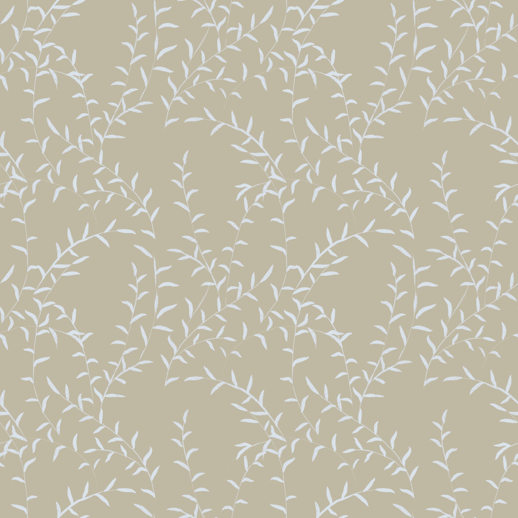 Papier peint botanique tissé avec motif de rameaux de saule