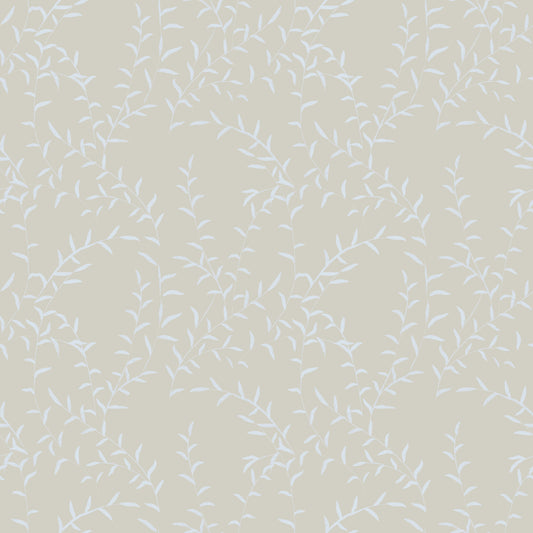 Papier peint botanique délicat avec motif de saule ondulant