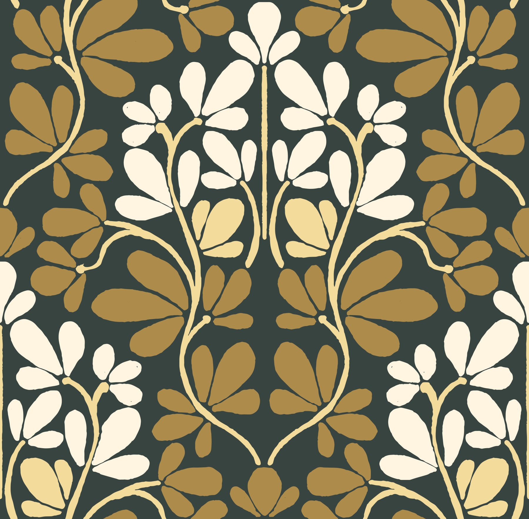 Wandbild „Goldene Blättersymmetrie“