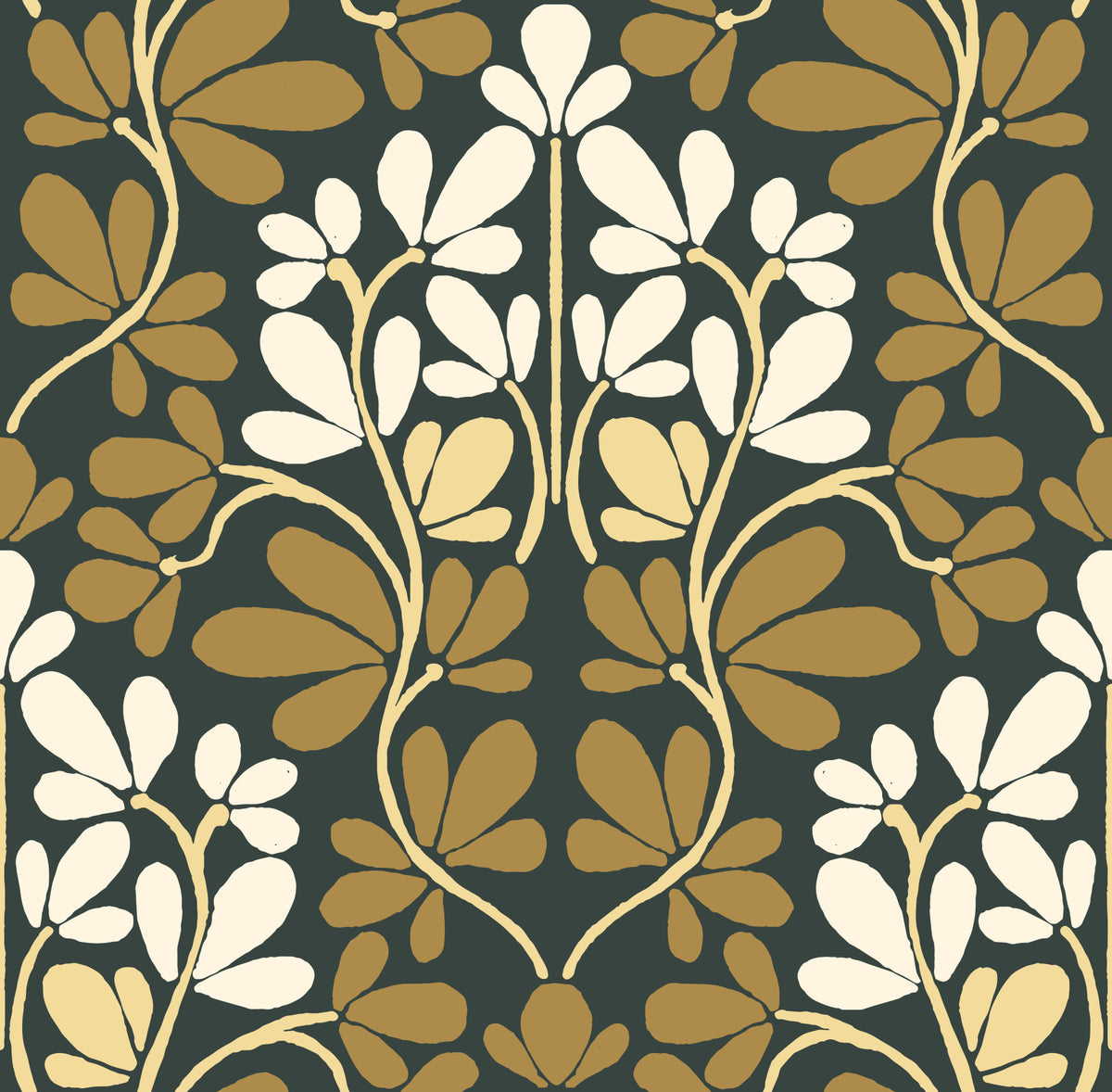 Wandbild „Goldene Blättersymmetrie“ in your room — zoomed