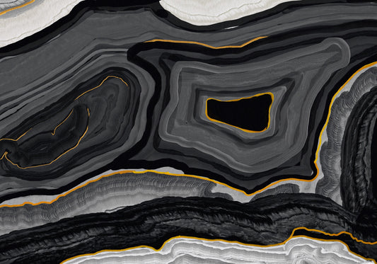 Monochrome Agate Flow Wall Mural
