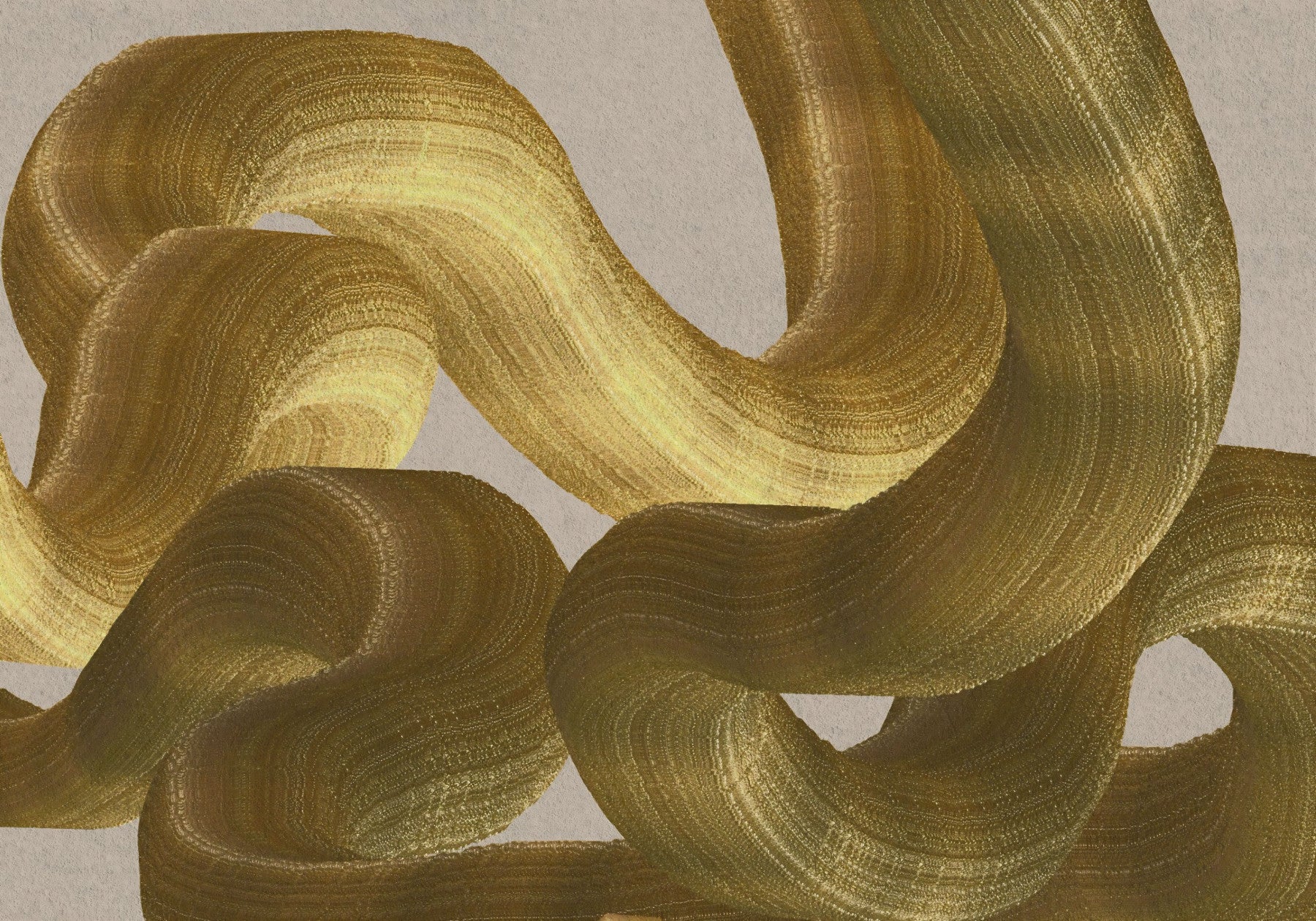Murale da parete con pennellate astratte Golden Fluidity