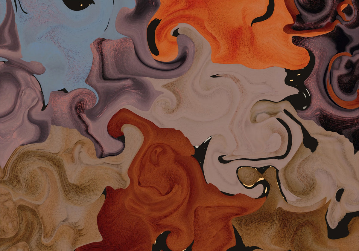 Abstract Painted Swirls Wall Mural in your room — zoomed