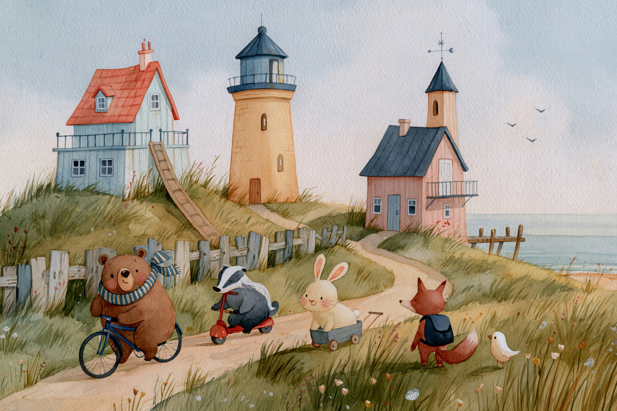 Coastal Animal Friends Adventure Wall Mural in your room