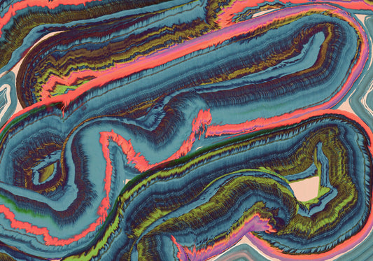 Fototapet mural pentru perete cu forme abstracte fluide și vârtejuri de rășină