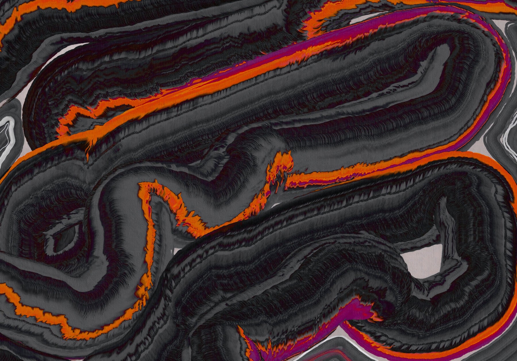 Moderne vægmaleri med mønsteret Fiery Strata