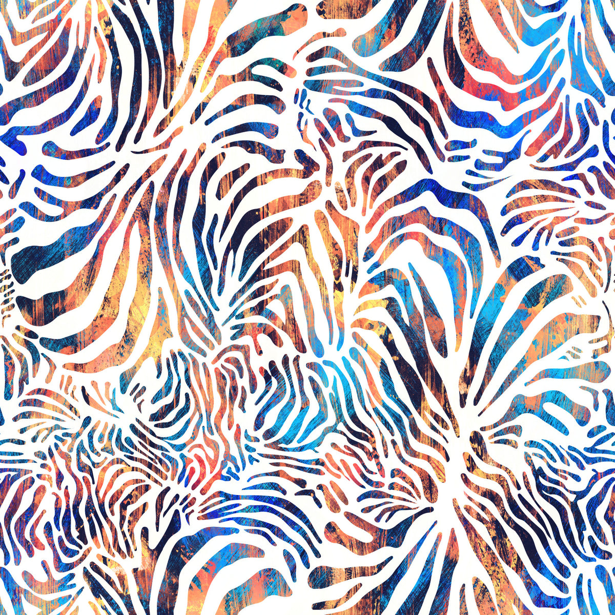 Vibrant Painted Zebra Stripe Wallpaper⁠ in your room — zoomed