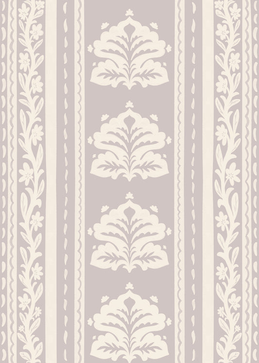 Vintage chinoiserie-streepbehang