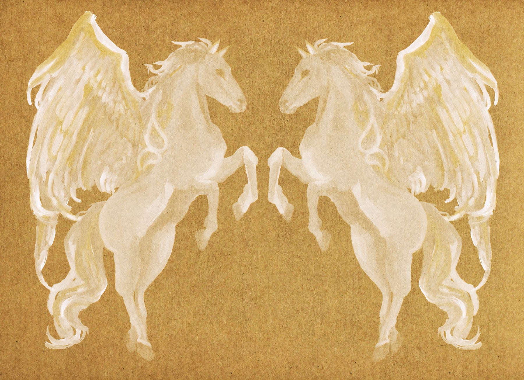 Rustikales Wandbild mit mythologischem Pegasus-Muster