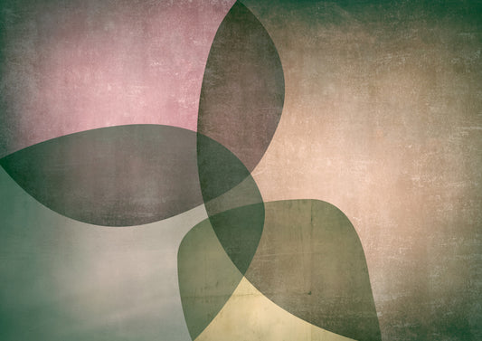 Organic Shapes Green Tones Wall Mural