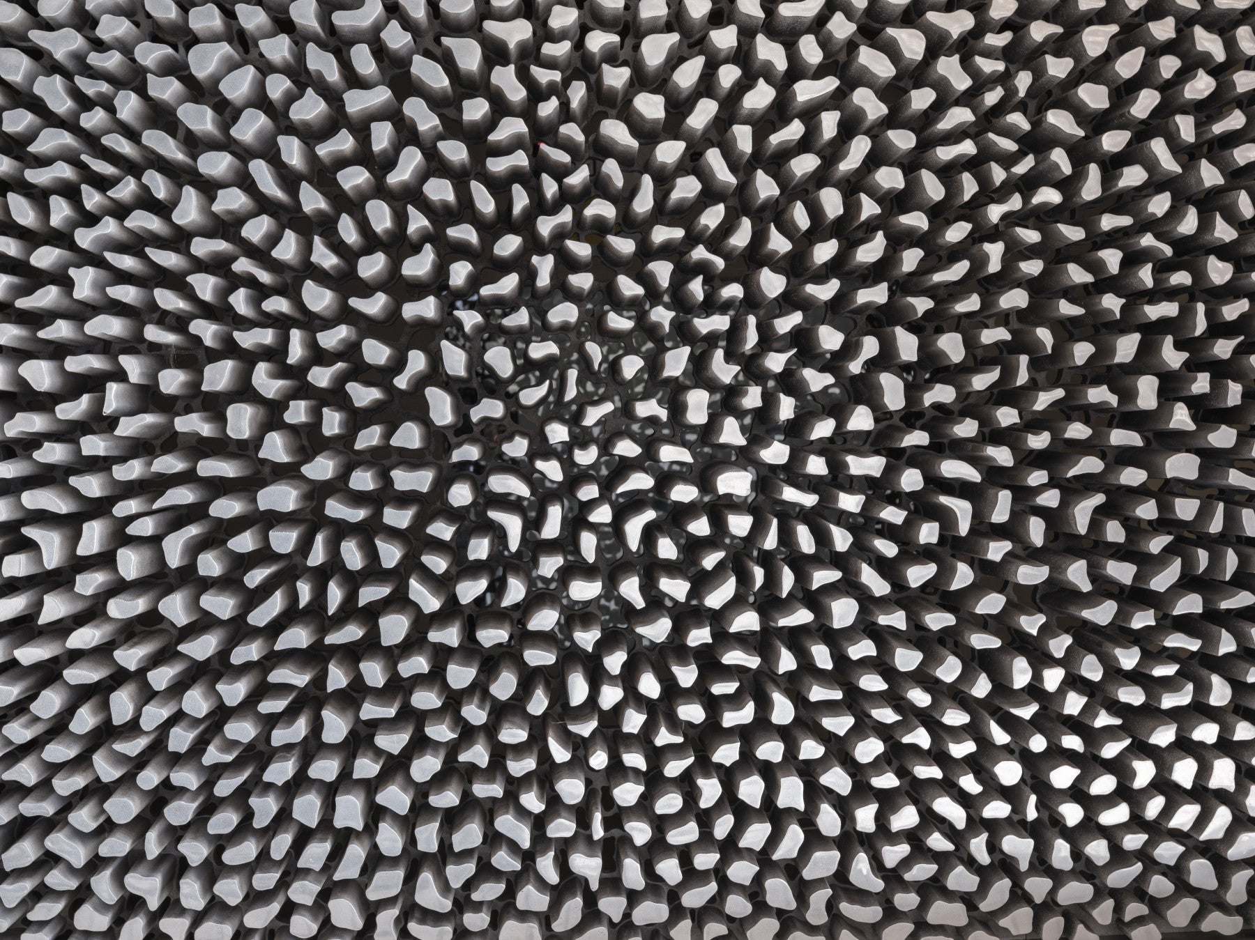 Papier peint panoramique à motif sculptural gris en relief