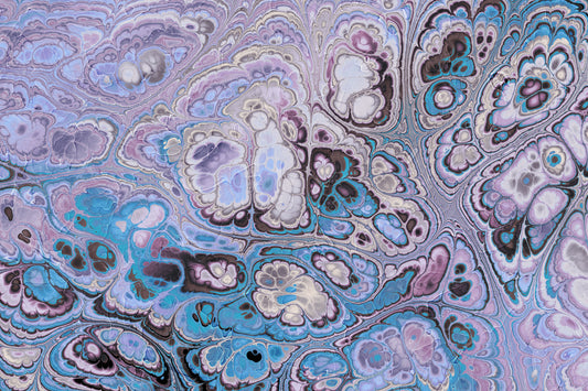 Lavender Ocean Abstract Marble Harmony