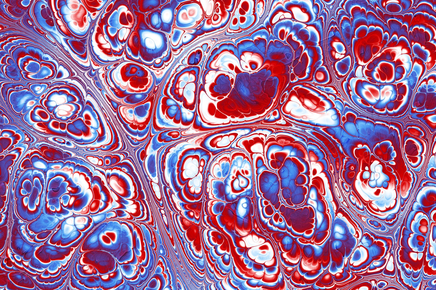 Flux d’énergie abstrait en marbre rouge et bleu