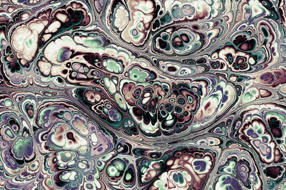 Papier peint panoramique mural Mystic Marble à motif abstrait de fluides organiques in your room