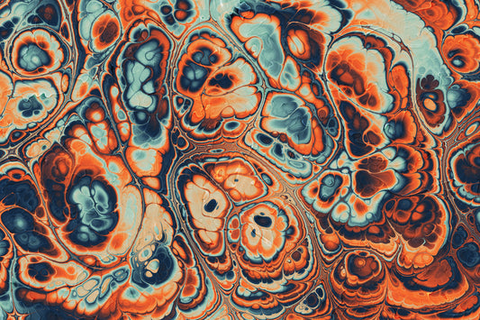 Ocean Fire Marble Abstract Wall Mural