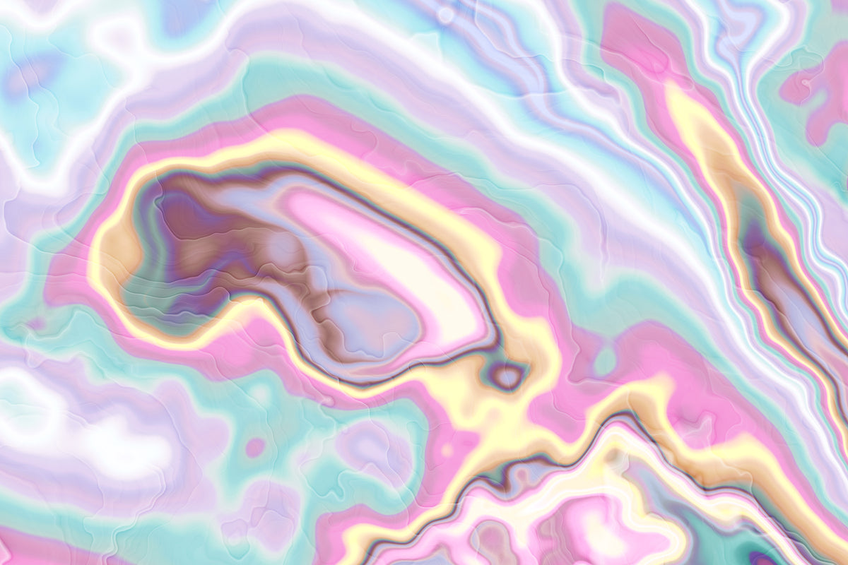 Pastelfarvet hvirvelmønster i marmor-look som vægmaleri in your room — zoomed