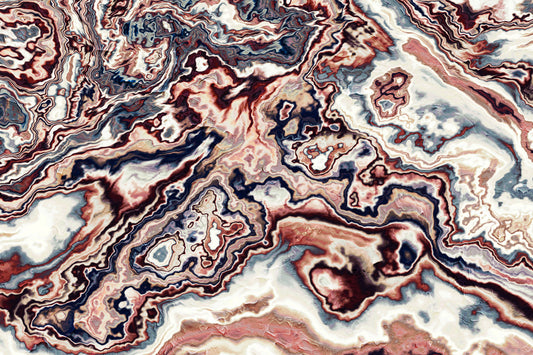 Papier peint panoramique mural en marbre aux volutes abstraites colorées