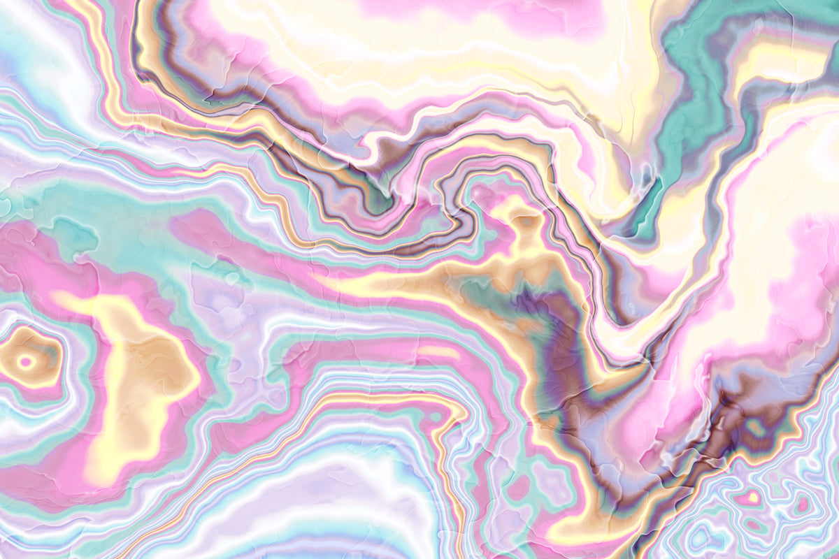 Murale da parete con volute marmorizzate cangianti in your room — zoomed