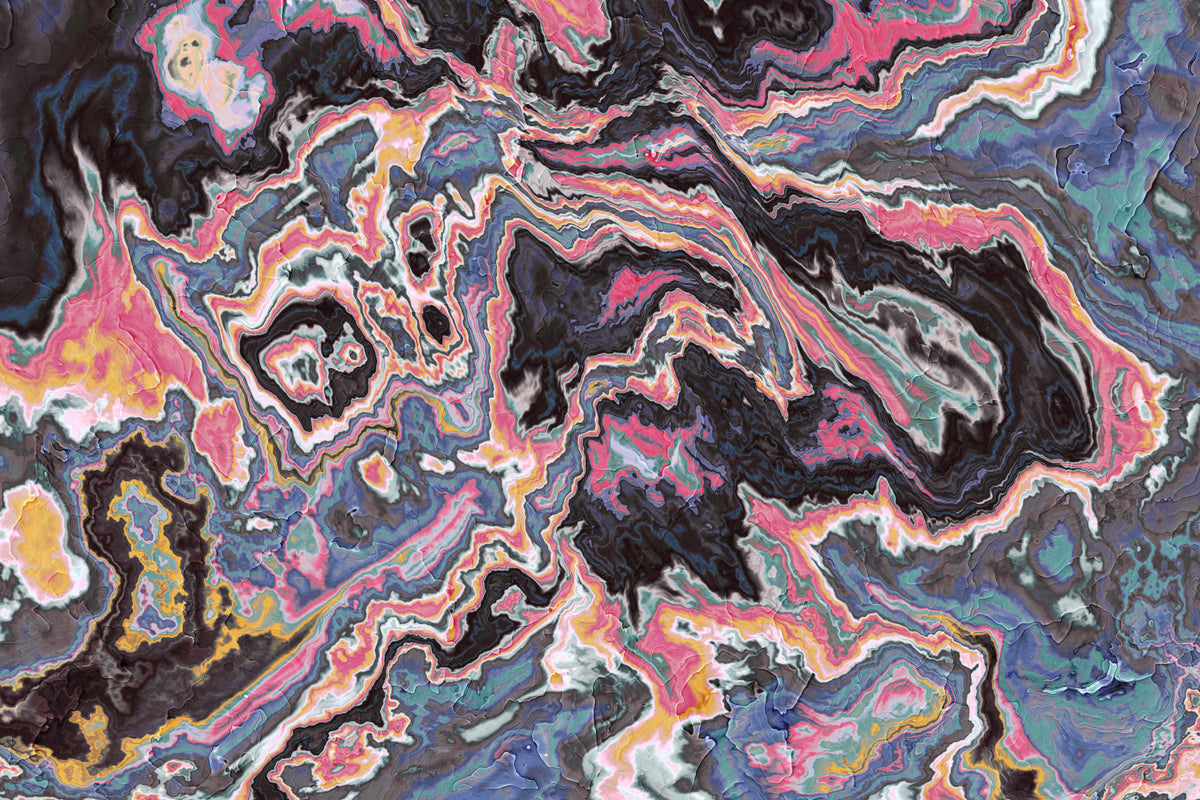 Murale da parete con effetto marmo fluido dai colori vivaci in your room — zoomed