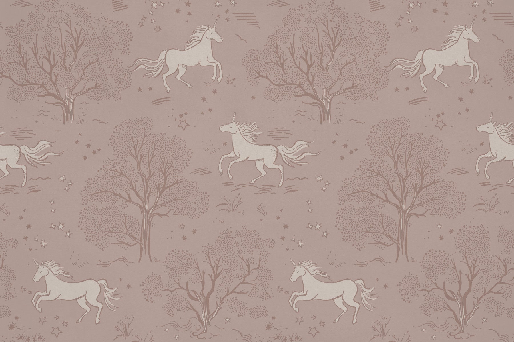 Magisches Einhorn-Traumland – Wandbild „Misty Rose“