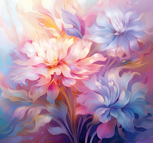 Ätherisches pastellfarbenes Blumenblüten-Wandbild
