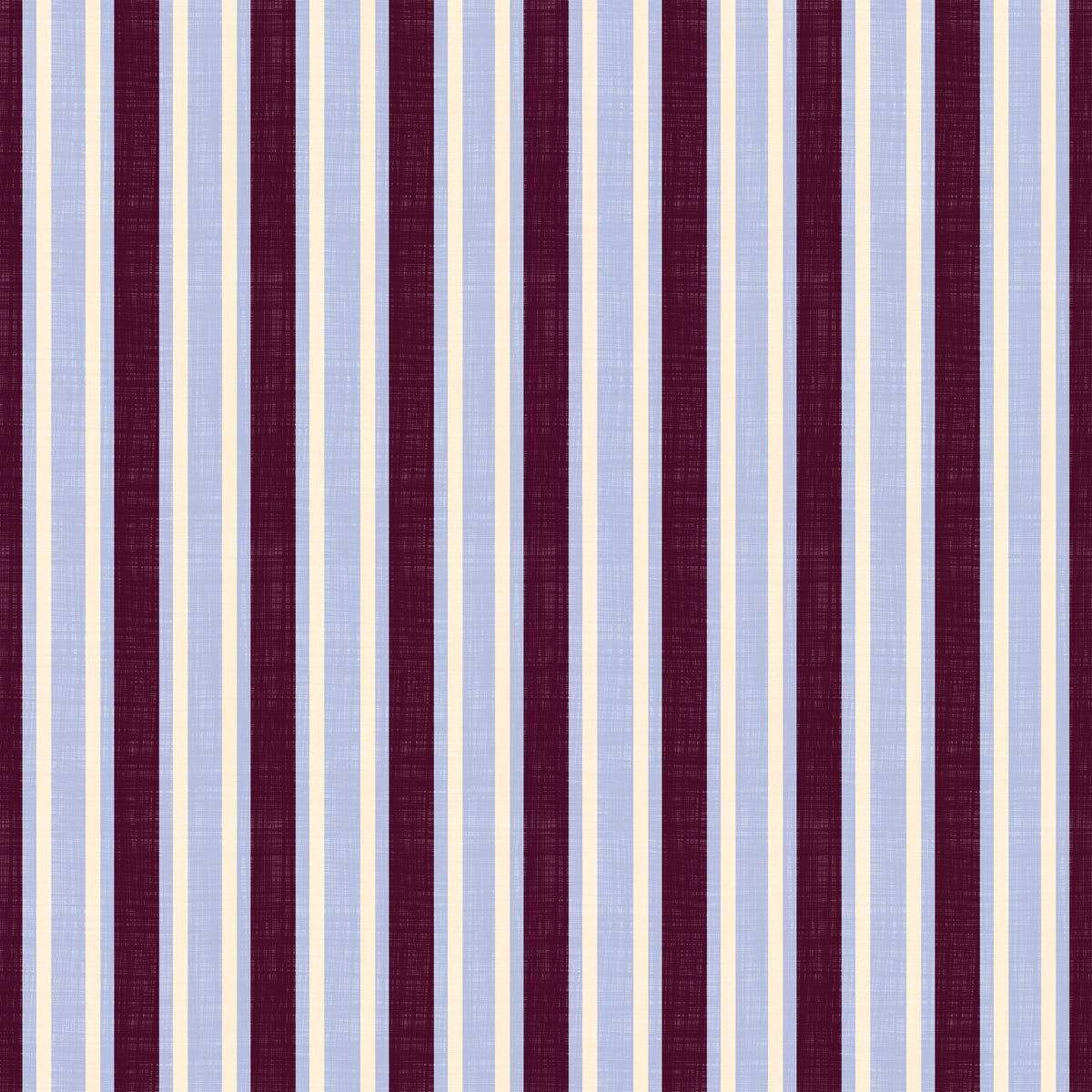 Papier peint à rayures verticales effet lin Ivy League - bordeaux, lilas et crème in your room