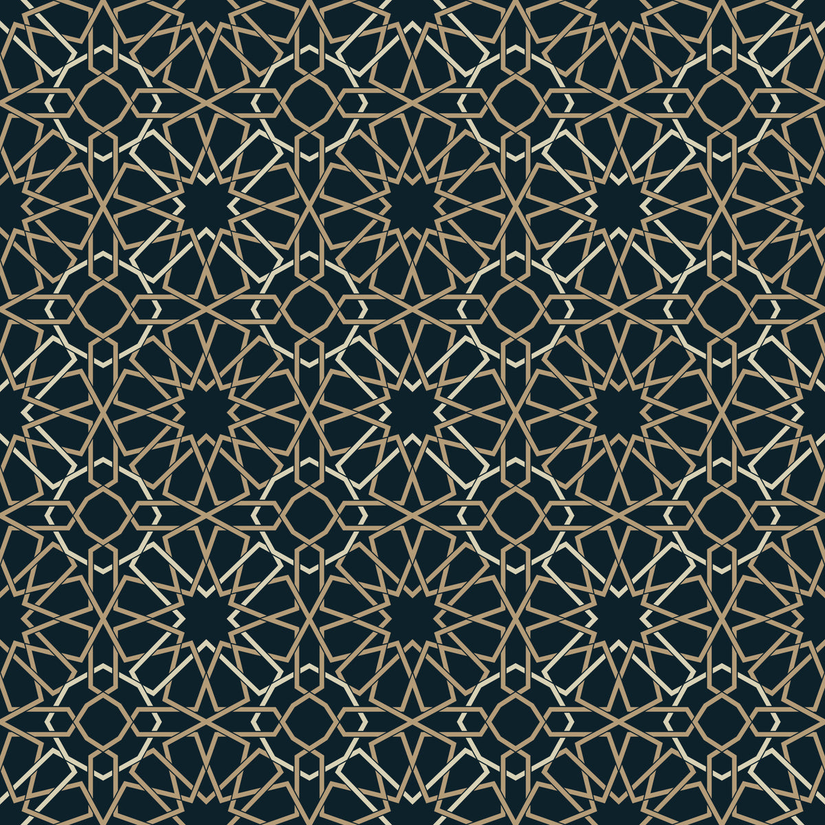 Carta da parati con motivo marocchino a stelle dorate in your room — zoomed