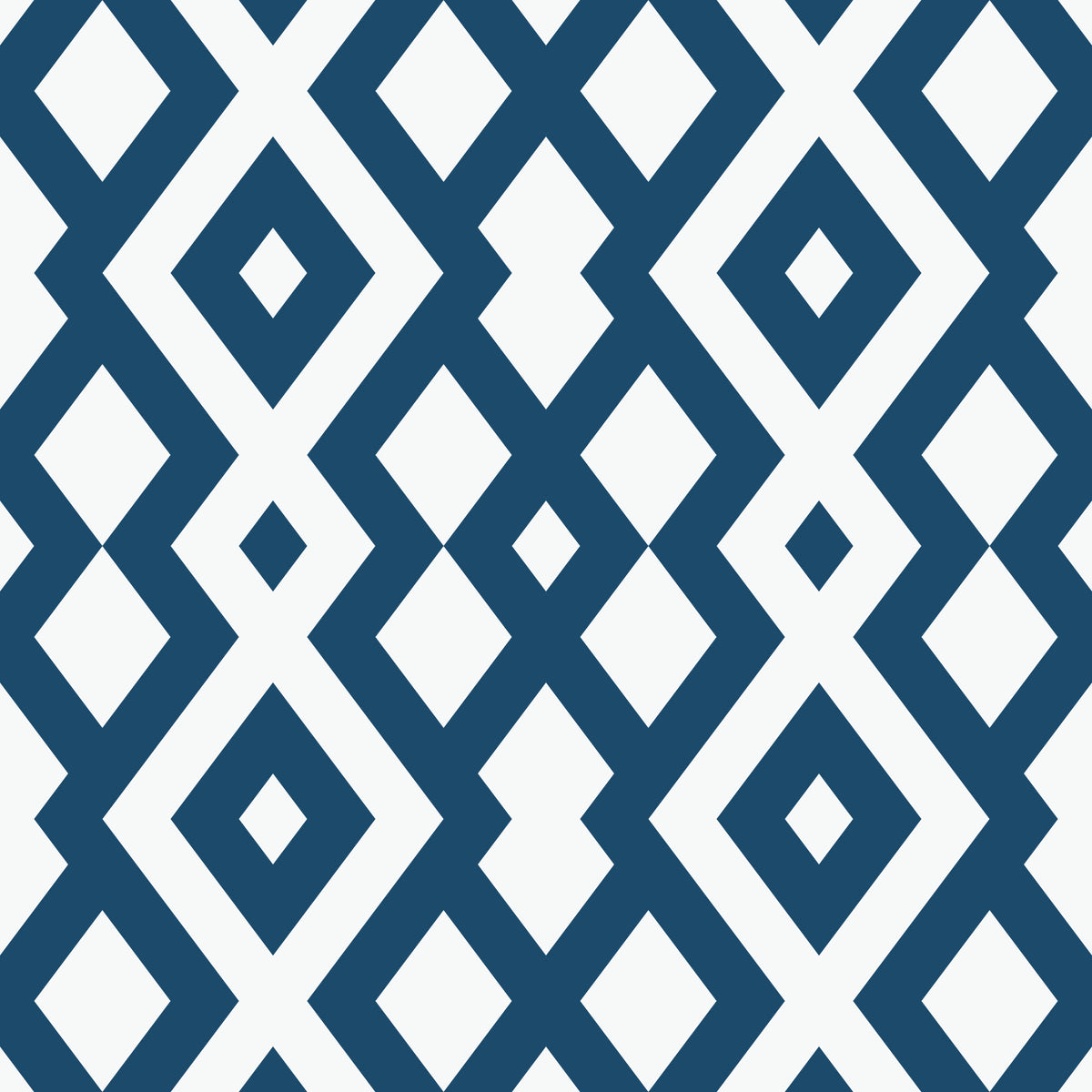 Papier peint à maillage de losanges bleu et blanc minimaliste in your room — zoomed