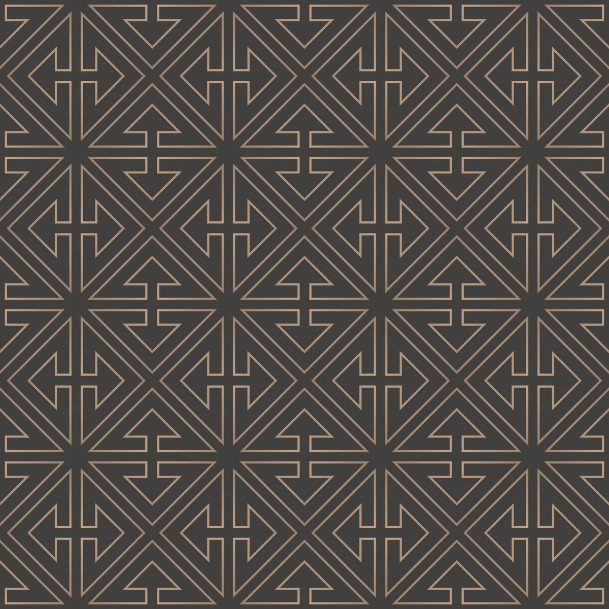 Papel pintado de patrón de líneas de cobre simétricas