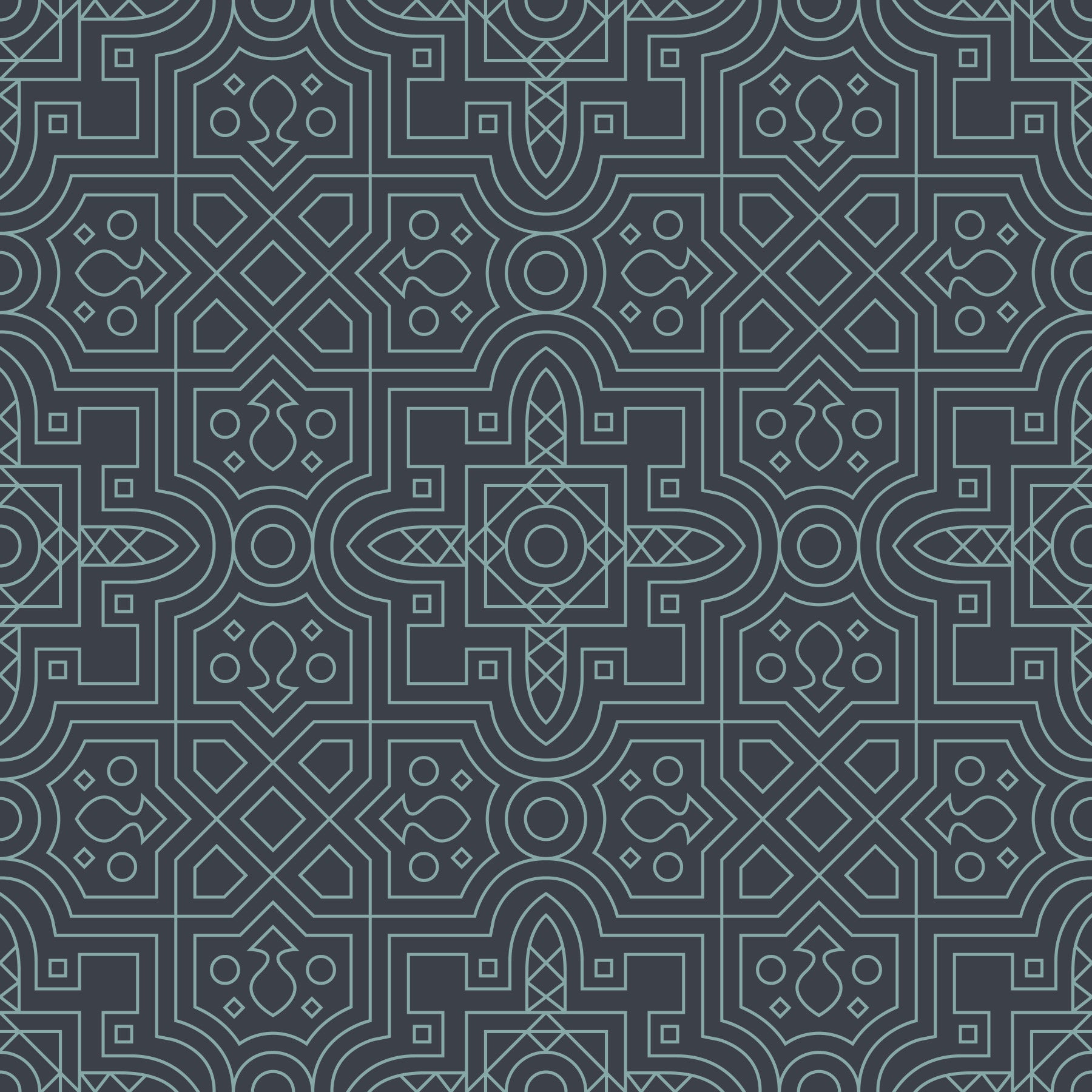 Tapete „Midnight Geometry Linear Tile“⁠