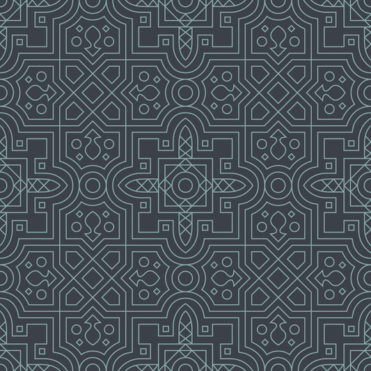 Midnight Geometry Linear Tile Wallpaper⁠