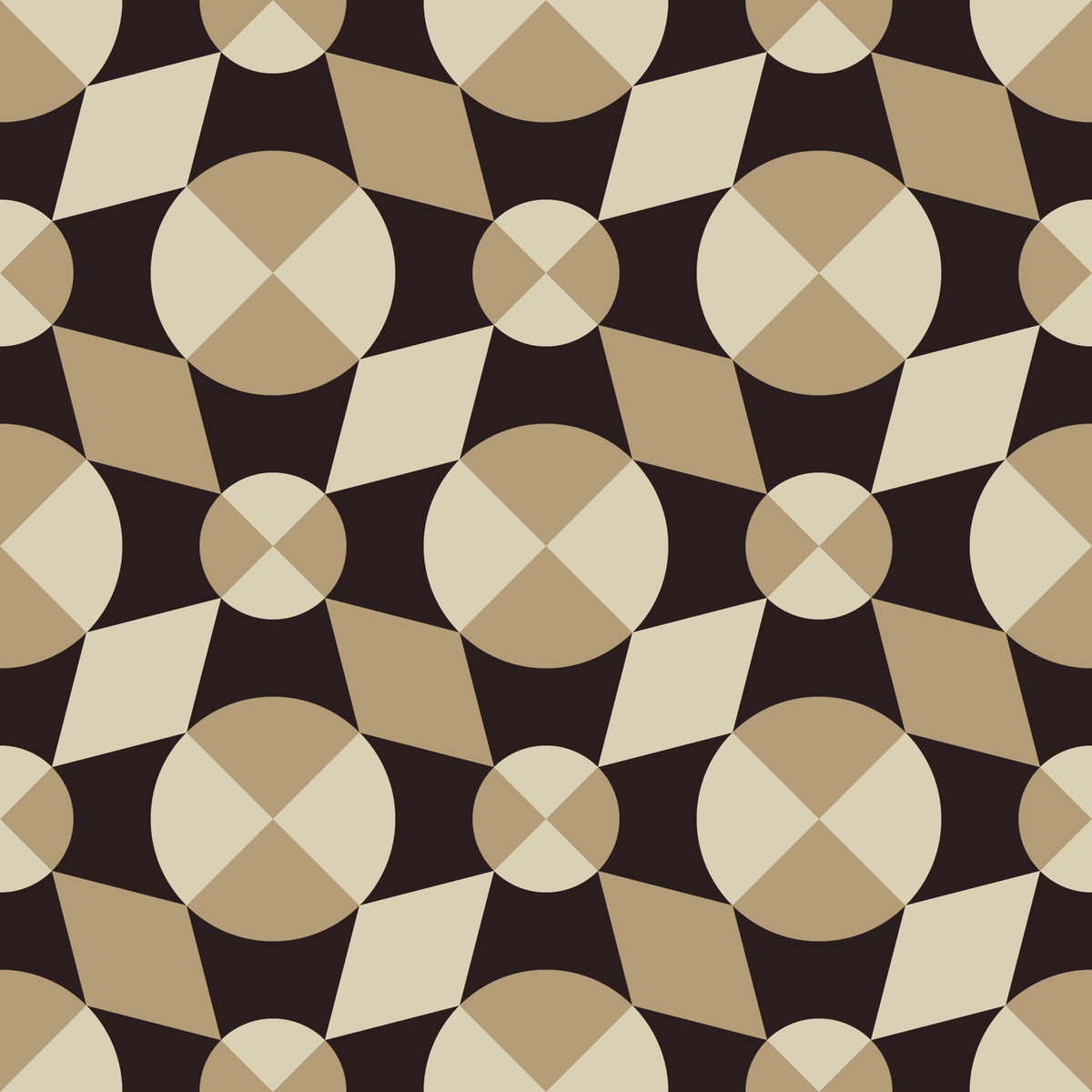 Geometrische Mid-Century-Kacheln in Erdtönen-Tapete in your room — zoomed