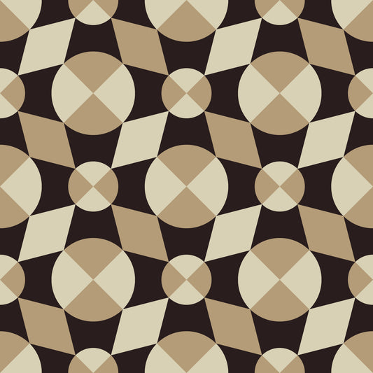 Tapet med geometriske midcentury-fliser i jordtoner