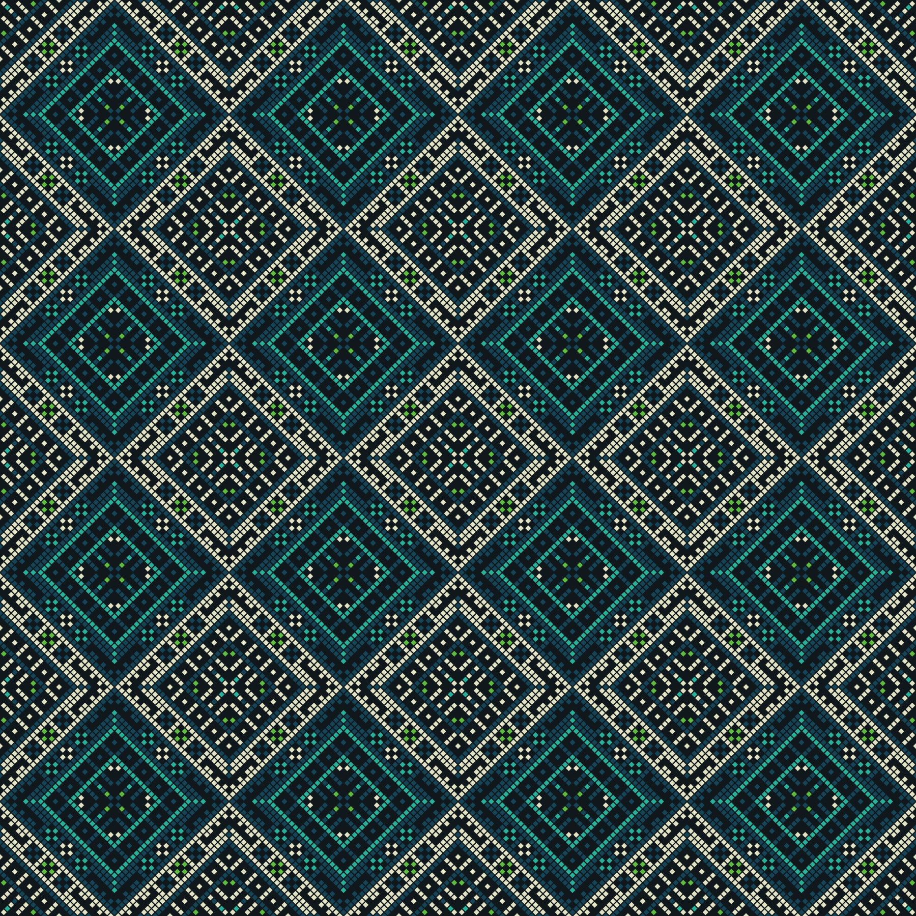 Geometriskt tapet med pixlad diamantgrid⁠