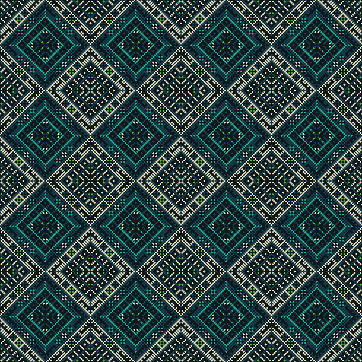 Geometriskt tapet med pixlad diamantgrid⁠ in your room