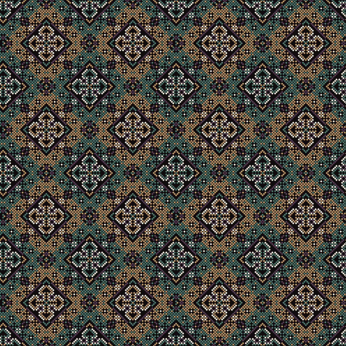 Rustikale pixelartige Kreuz-Wandtapete in your room — zoomed