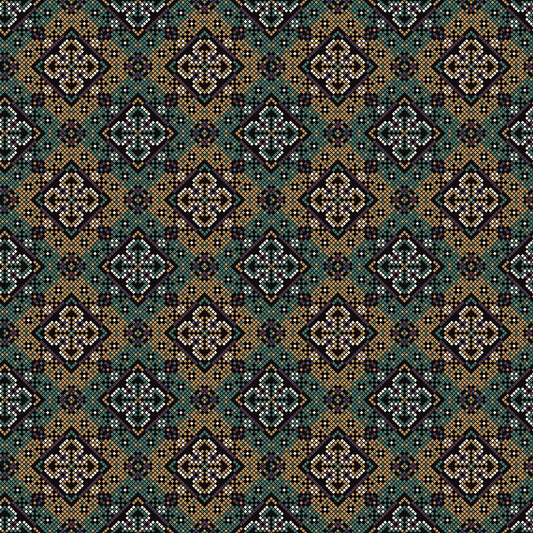 Rustic Pixelated Cross Mural Wallpaper⁠