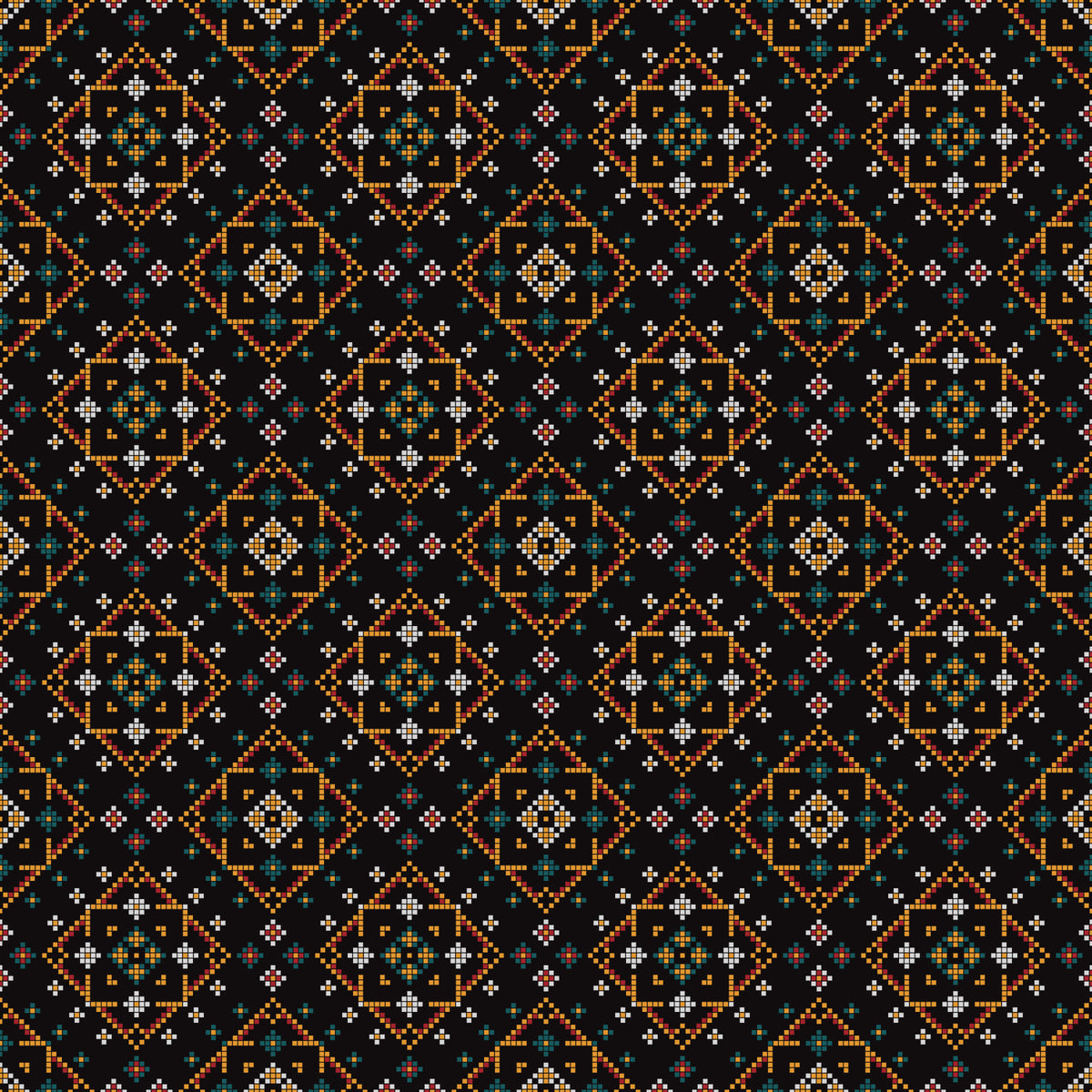 Papier peint au rythme de la broderie en croix géométrique in your room — zoomed